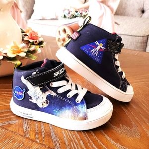Skechers Kids Navy Blue White Space Sneakers